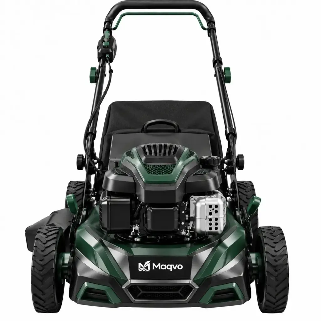 maqvo push rotary lawn mower grass collection